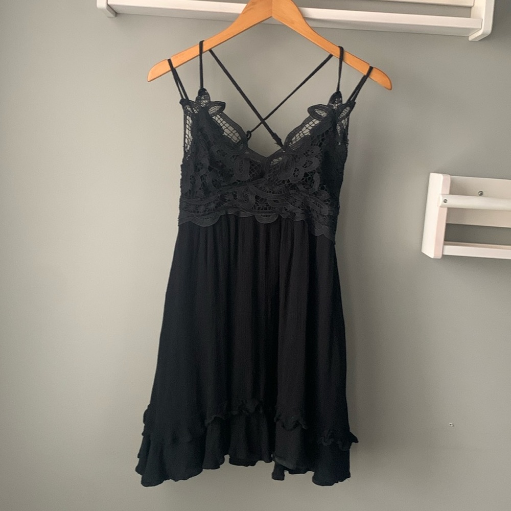Listicle (Dry Goods) black lace mini dress size small